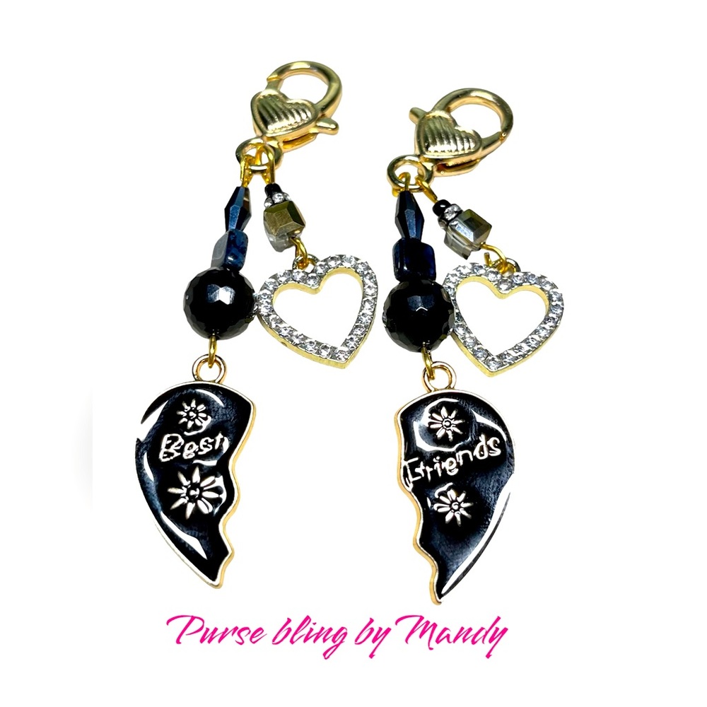 🦋Two matching keychains /purse bling for besties